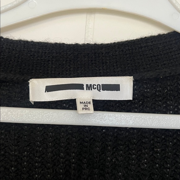 MCQ by Alexander McQueen Long Patchwork Duster Cardigan Size Xs - Black/Charcoal - Picture 9 of 10